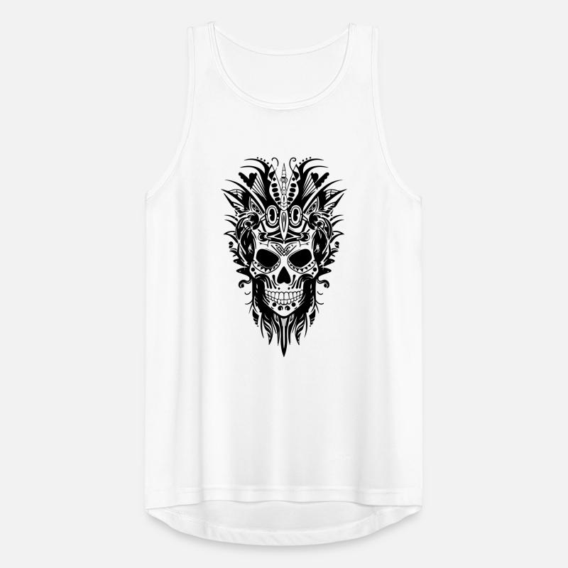 Skeleton Tattoo Head Men's Breathable Tank Top