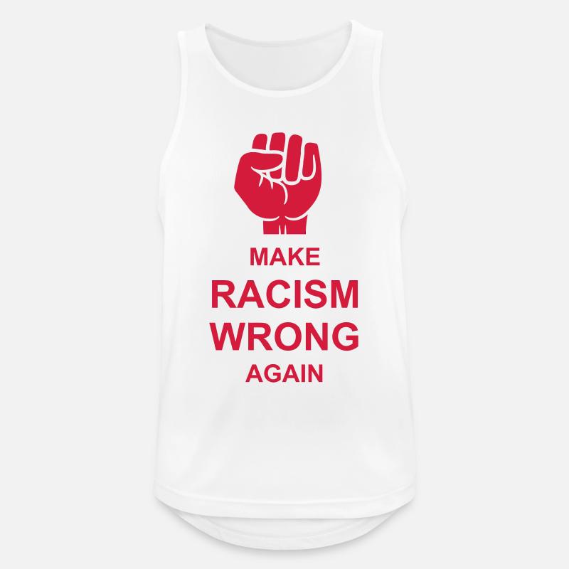make racism wrong again - Männer Tank Top atmungsaktiv - Weiß