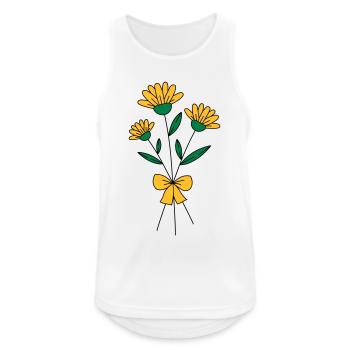 Bouquet de fleurs tricolore - Débardeur respirant Homme - blanc - Devant - Nick (188cm)