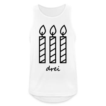 Birthday Three Candles - Men's Breathable Tank Top - white - Front - Nick (188cm)