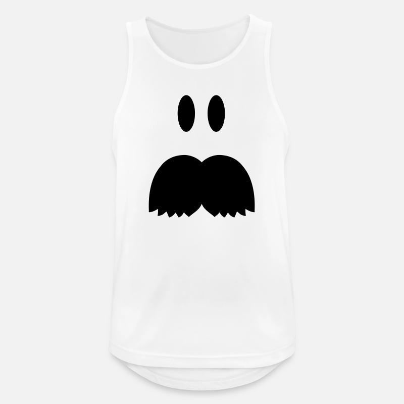 Bart Mustache - Männer Tank Top atmungsaktiv - Weiß