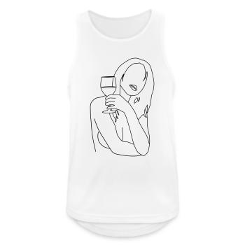 wine 2 - Männer Tank Top atmungsaktiv - Weiß - Vorne - Nick (188cm)