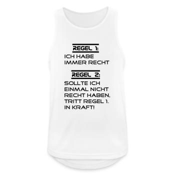 Regel 1 ich habe imemr Recht - Männer Tank Top atmungsaktiv - Weiß - Vorne - Nick (188cm)