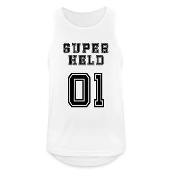 Superheld - Männer Tank Top atmungsaktiv - Weiß - Vorne - Nick (188cm)