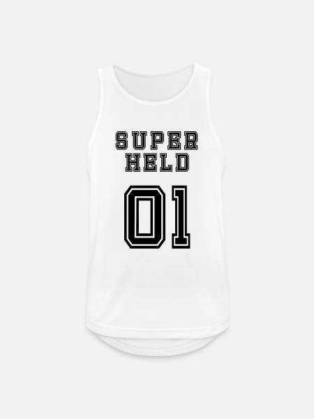 Superheld - Männer Tank Top atmungsaktiv - Weiß