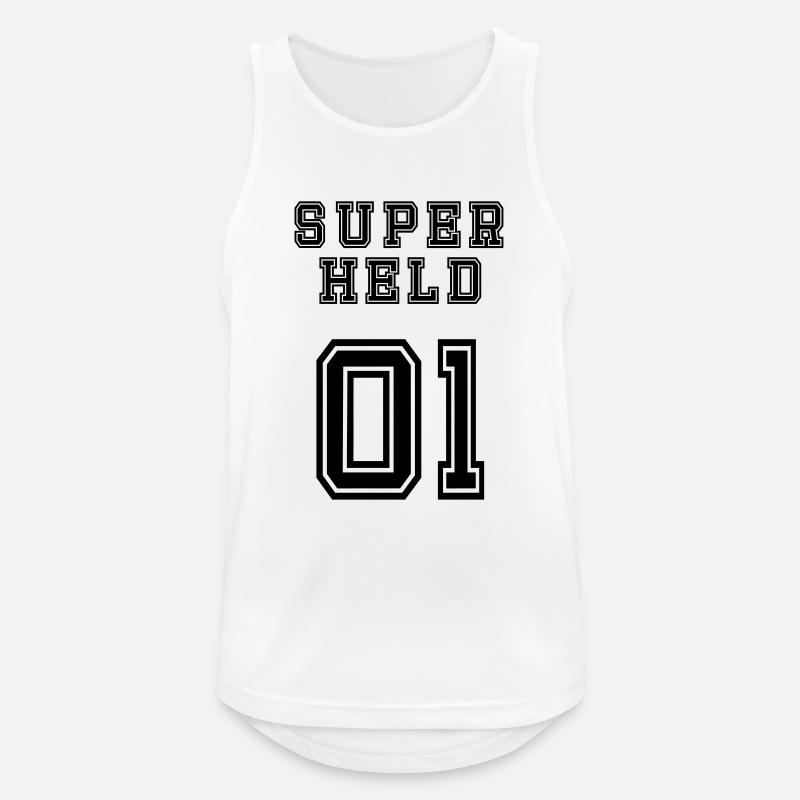 Superheld - Männer Tank Top atmungsaktiv - Weiß