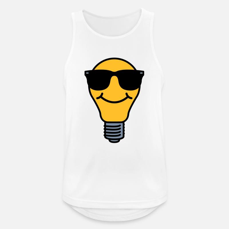 Lightbulb with sunglasses - Men's Breathable Tank Top - white