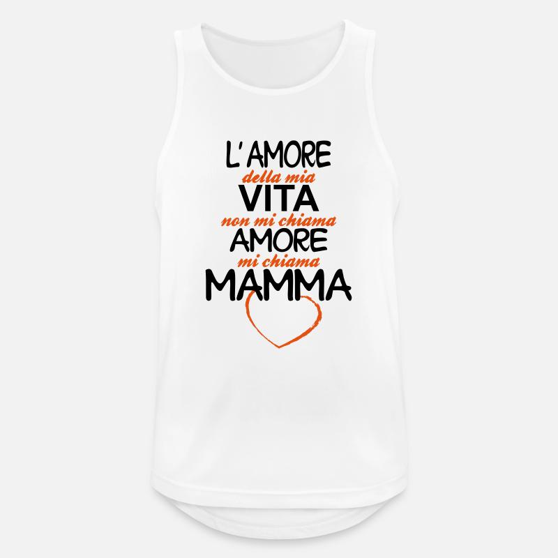 mamma - Canotta da uomo traspirante - bianco