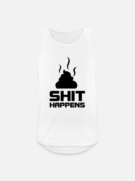 shit happens - Männer Tank Top atmungsaktiv - Weiß