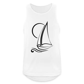 Segelboot - Männer Tank Top atmungsaktiv - Weiß - Vorne - Nick (188cm)