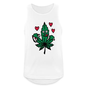 Kiffen und Pizza Liebe - Männer Tank Top atmungsaktiv - Weiß - Vorne - Nick (188cm)
