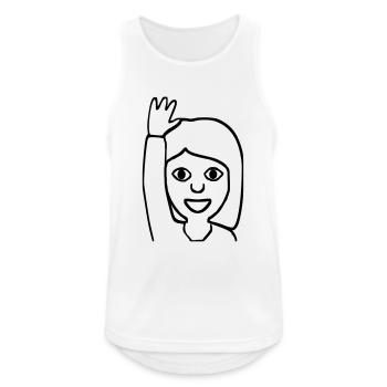 Emoji Grüßen - Männer Tank Top atmungsaktiv - Weiß - Vorne - Nick (188cm)