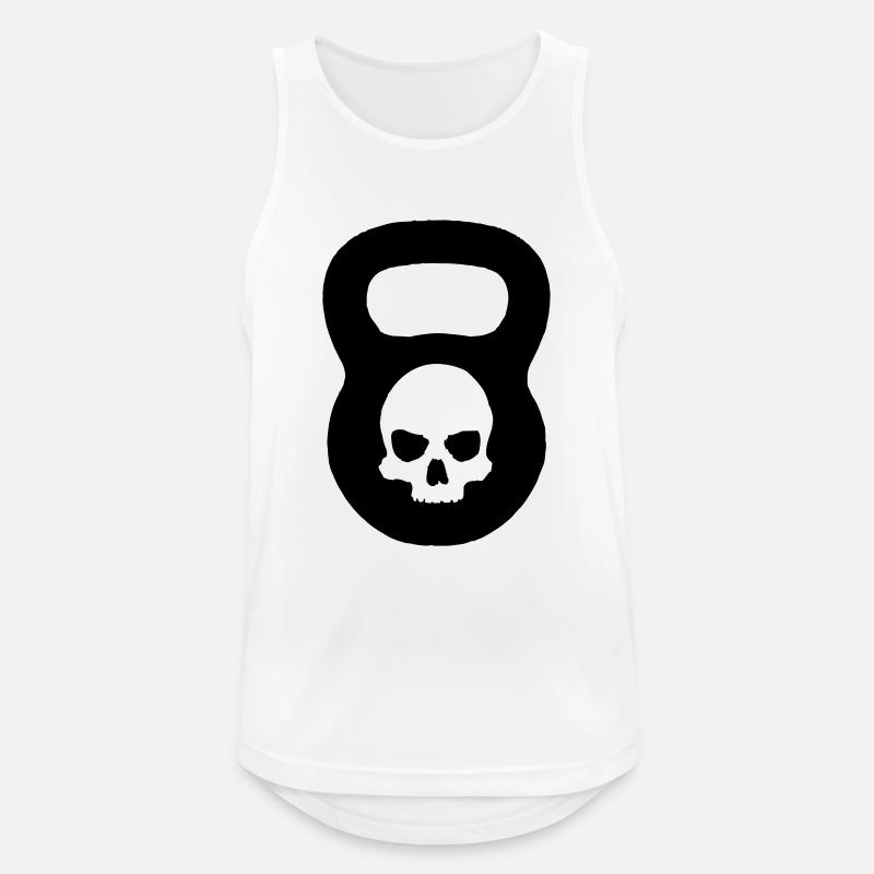 Kettlebell Ghost Black - Männer Tank Top atmungsaktiv - Weiß