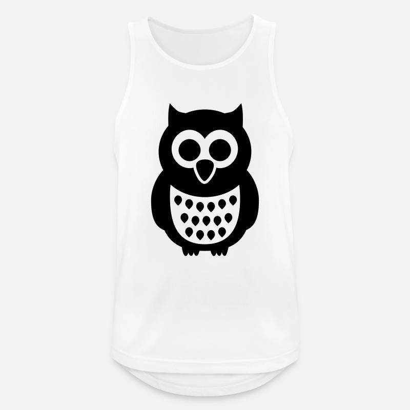 Eule - Männer Tank Top atmungsaktiv - Weiß