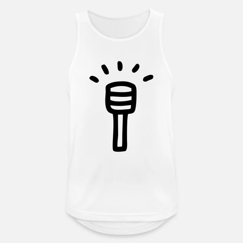Mikrofon - Micro - Männer Tank Top atmungsaktiv - Weiß