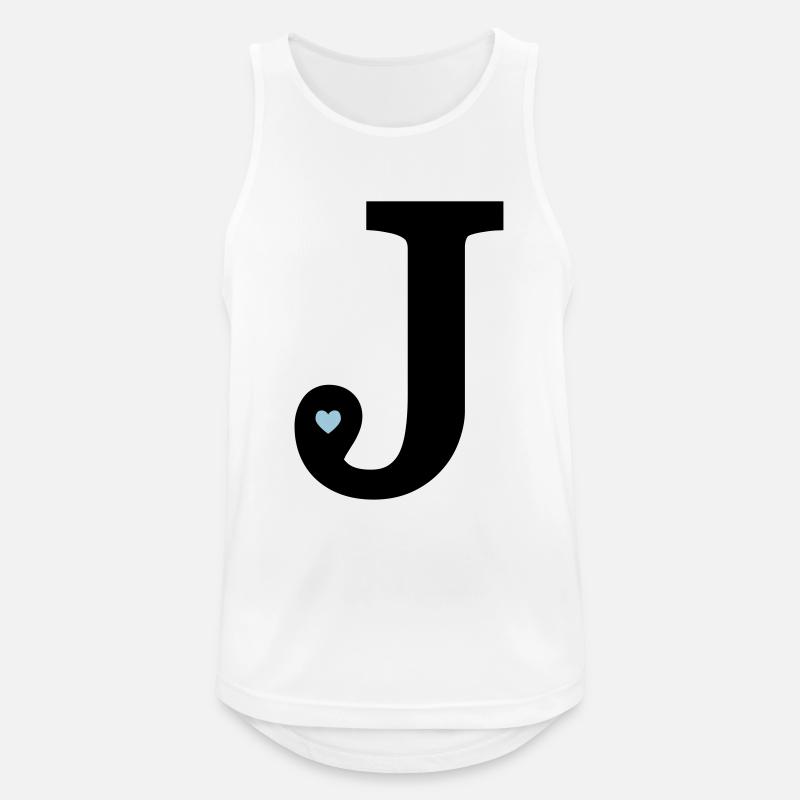 Buchstabe J Anfangsbuchstabe - Männer Tank Top atmungsaktiv - Weiß
