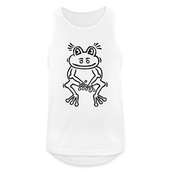 Funny frog in thinker attitude - Men's Breathable Tank Top - white - Front - Nick (188cm)