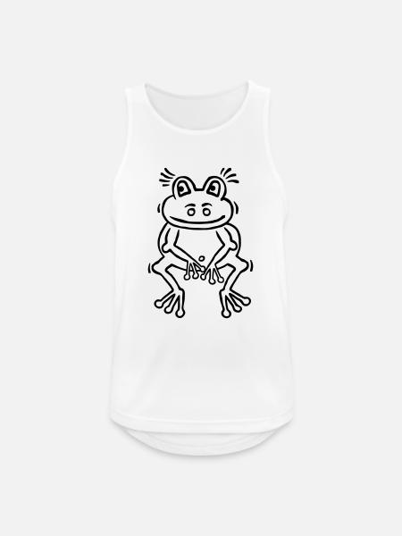 Funny frog in thinker attitude - Men's Breathable Tank Top - white