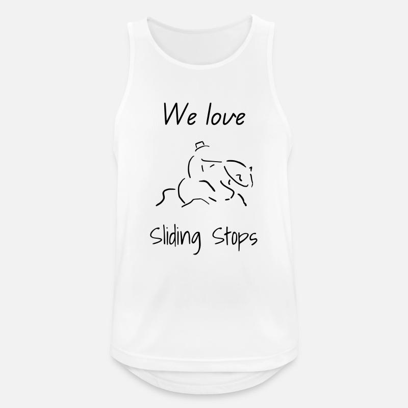We love Sliding Stops - Männer Tank Top atmungsaktiv - Weiß