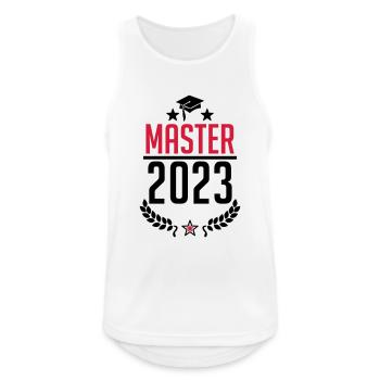 Graduation 2023 - Master 2023 Etudiant Uni - Débardeur respirant Homme - blanc - Devant - Nick (188cm)