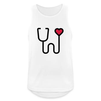 Stethoskop Abhörgerät - Männer Tank Top atmungsaktiv - Weiß - Vorne - Nick (188cm)