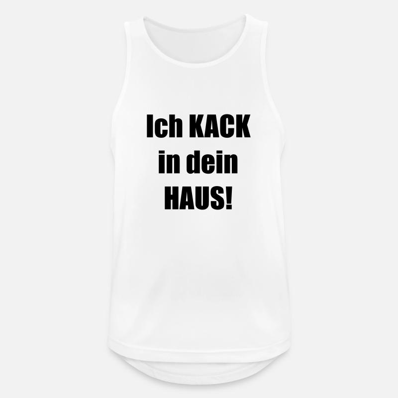 #IchKackInDeinHaus - Männer Tank Top atmungsaktiv - Weiß