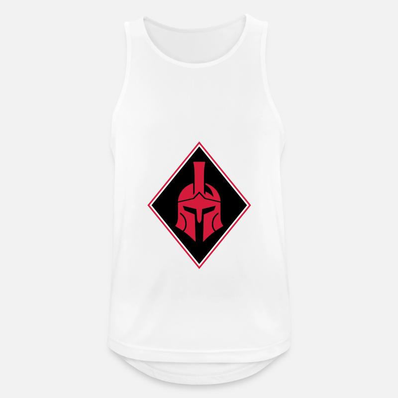 Spartaner Helm Logo Gladiator - Männer Tank Top atmungsaktiv - Weiß