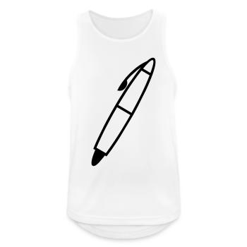 Writing pen shadow figure transparent - Men's Breathable Tank Top - white - Front - Nick (188cm)