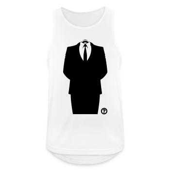 Anon Anzug Hacker Maske Shirt - Männer Tank Top atmungsaktiv - Weiß - Vorne - Nick (188cm)