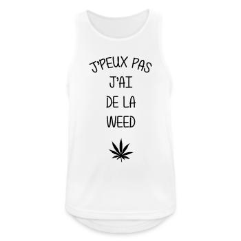 Ich kann nicht, ich habe Gras - Männer Tank Top atmungsaktiv - Weiß - Vorne - Nick (188cm)