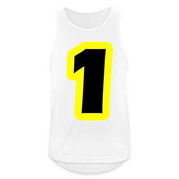 1 Zahl symbol - Männer Tank Top atmungsaktiv - Weiß - Vorne - Nick (188cm)