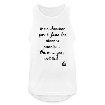 On en a gros ! Kaameløtt - Citation Perceval - Débardeur respirant Homme - blanc - Devant - Nick (188cm)