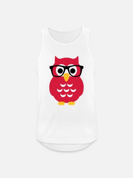 Eule - Männer Tank Top atmungsaktiv - Weiß