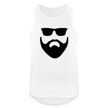 Bärtiger Mann mit Sonnenbrille - Männer Tank Top atmungsaktiv - Weiß - Vorne - Nick (188cm)