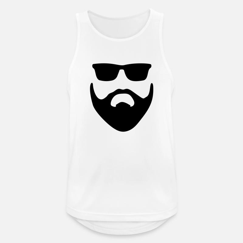 Bärtiger Mann mit Sonnenbrille - Männer Tank Top atmungsaktiv - Weiß