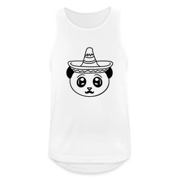 bouclier tête mexique mexicain sombrero chapeau moustache - Débardeur respirant Homme - blanc - Devant - Nick (188cm)