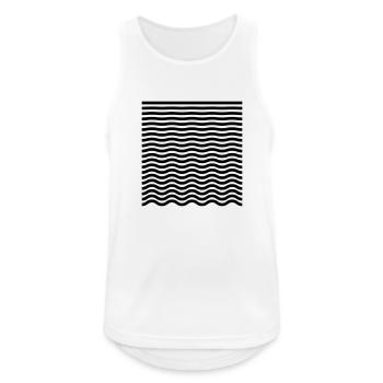 Verlauf von Gerade zu Welle – Minimalist - Männer Tank Top atmungsaktiv - Weiß - Vorne - Nick (188cm)