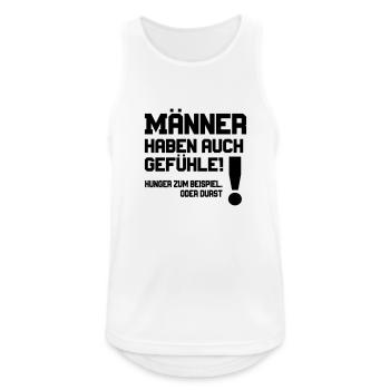 Männer haben auch Gefühle! Spruch - Männer Tank Top atmungsaktiv - Weiß - Vorne - Nick (188cm)