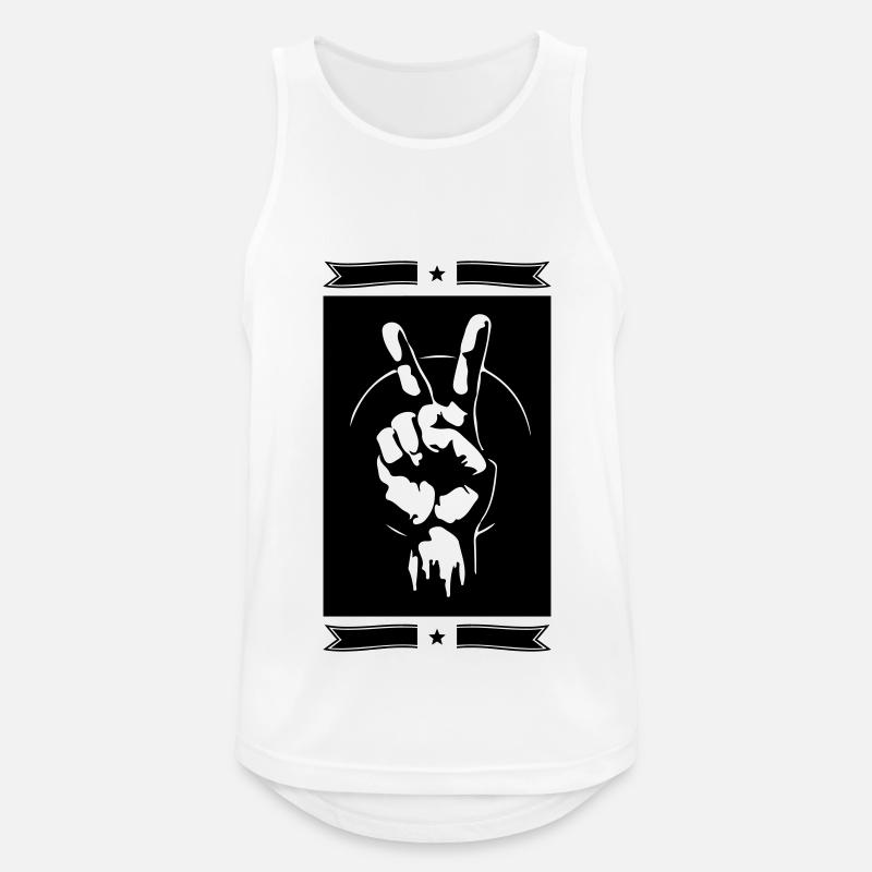 Frieden Hand Zeichen Peace - Männer Tank Top atmungsaktiv - Weiß