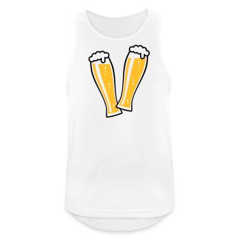 2 Weißbiergläser Stoßen An (Bier Weizenbier / 2C) - Männer Tank Top atmungsaktiv - Weiß - Vorne - Nick (188cm)