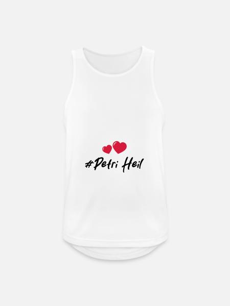 Petri Heil Heart Fishing - Men's Breathable Tank Top - white