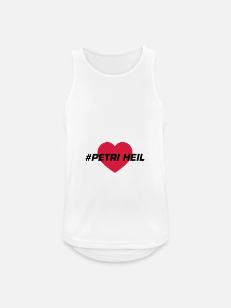 Petri Heil Heart Fishing - Men's Breathable Tank Top - white