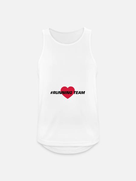 Running Team Herz - Männer Tank Top atmungsaktiv - Weiß