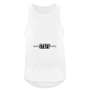 Staff Mitglied - Männer Tank Top atmungsaktiv - Weiß - Vorne - Nick (188cm)