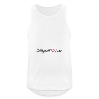 Volleyball Team Herz - Männer Tank Top atmungsaktiv - Weiß - Vorne - Nick (188cm)