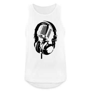 Mice ´n Phones - Männer Tank Top atmungsaktiv - Weiß - Vorne - Nick (188cm)