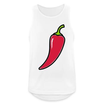 Chili Schote Scharf Comic - Männer Tank Top atmungsaktiv - Weiß - Vorne - Nick (188cm)