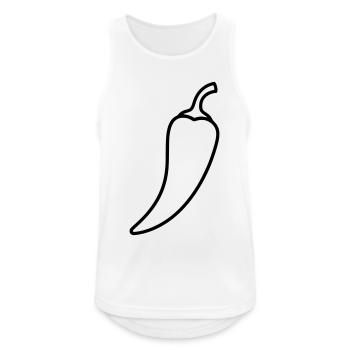 Chili Schote Scharf Umriss - Männer Tank Top atmungsaktiv - Weiß - Vorne - Nick (188cm)