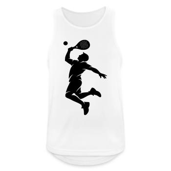 Homme smash padel - Débardeur respirant Homme - blanc - Devant - Nick (188cm)