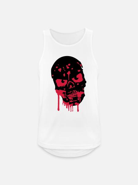Skull Head skull blood zombie - Men's Breathable Tank Top - white